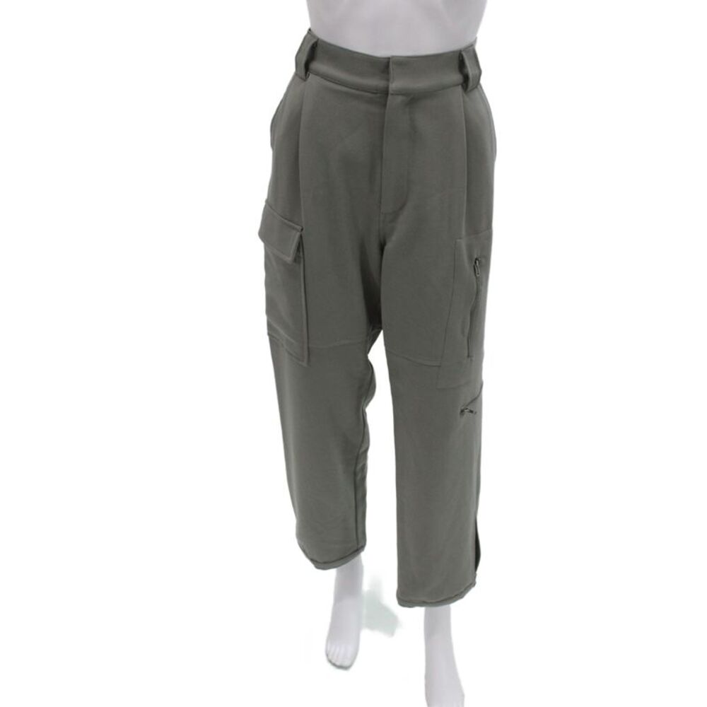 Line Unisex Cropped Cargo Pants Gray Polyester Spandex Buckle Size M